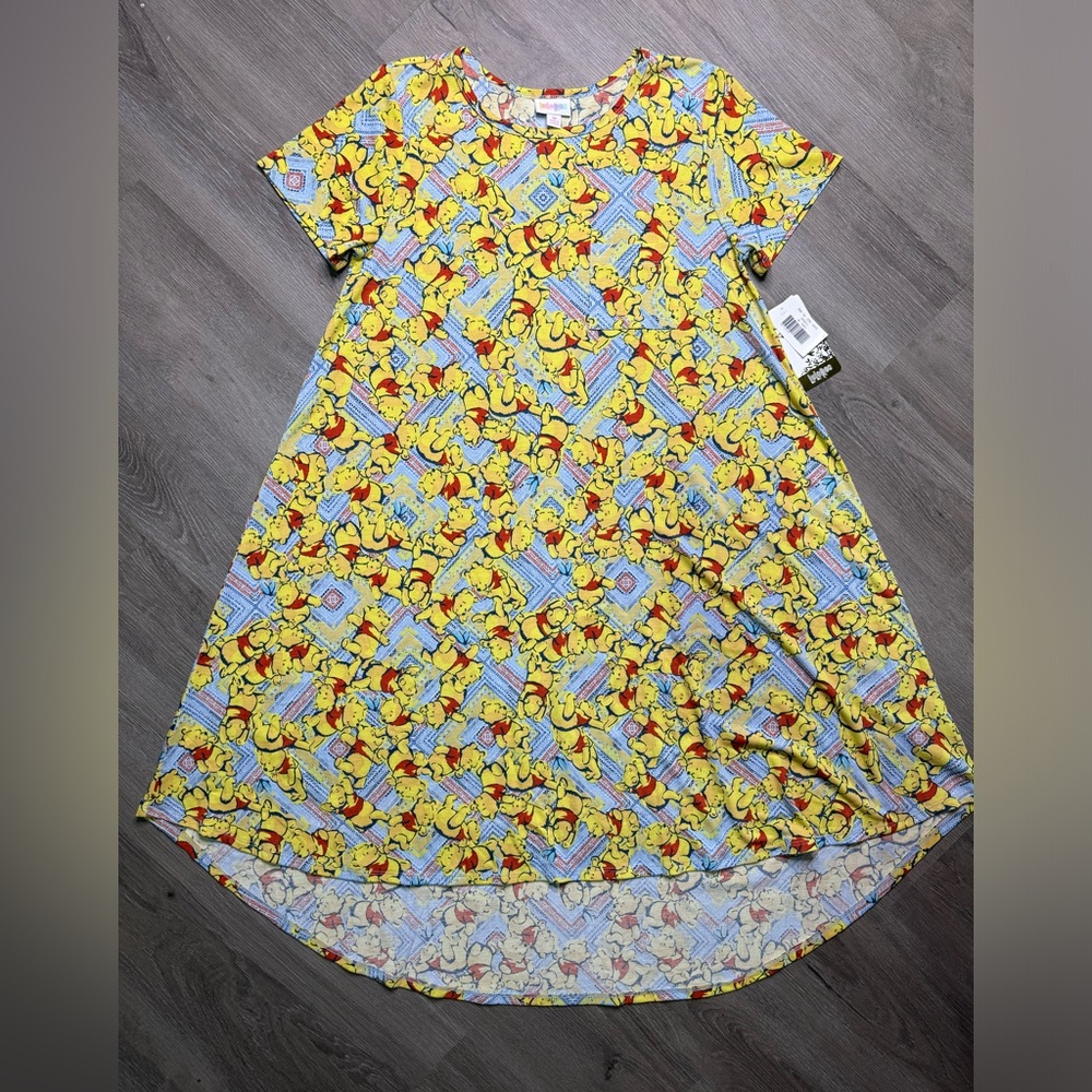 LuLaRoe Carly Dress High Low Winnie the Pooh Disney Parks Women’s Medium M BNWT